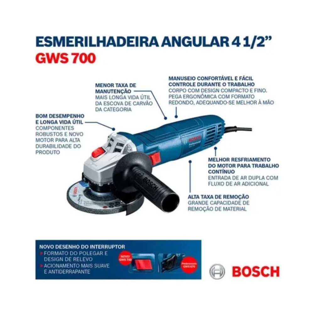 ESMERILHADEIRA 4.1/2" GWS 700 710W 220V