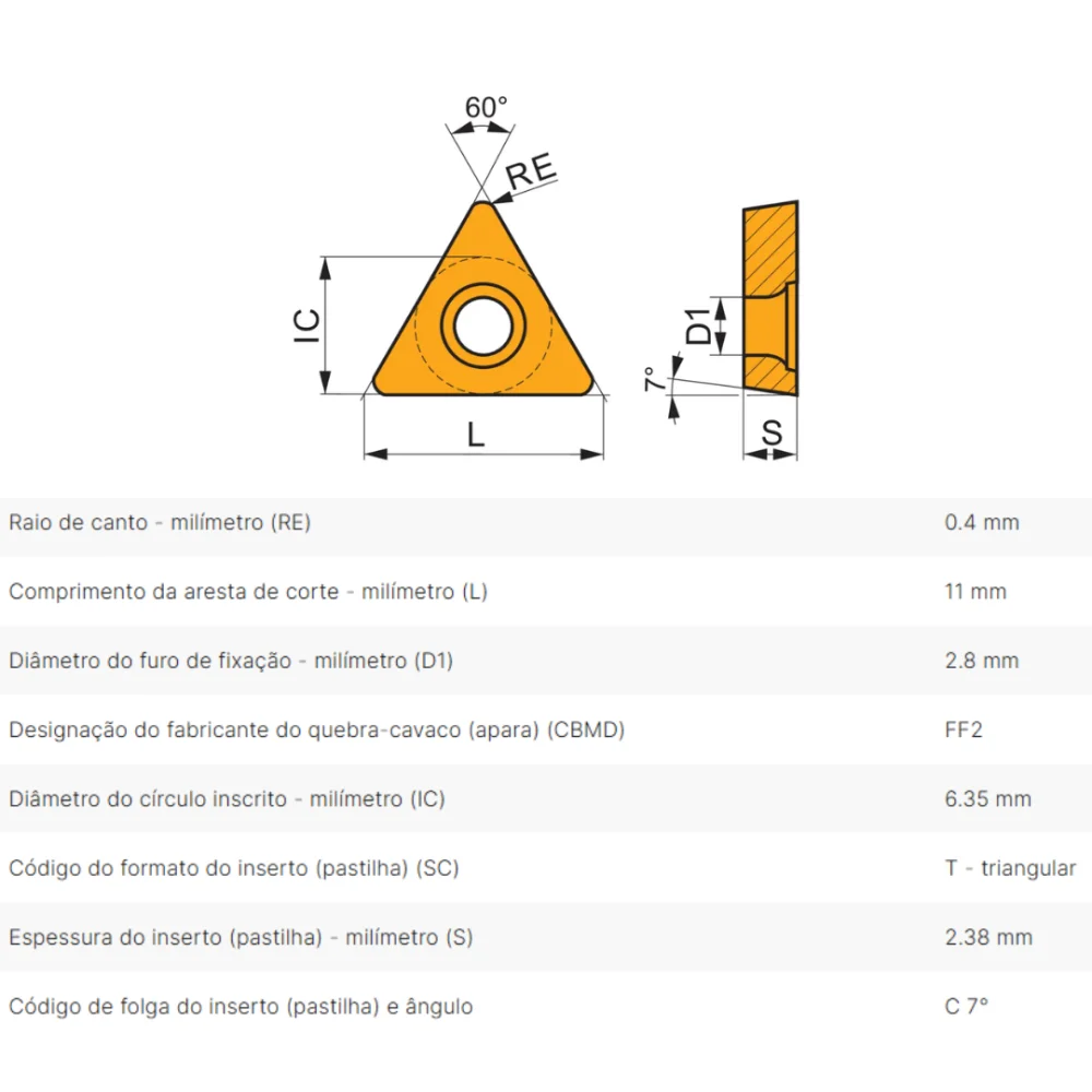 Inserto De Metal Duro TCMT 110204E-FF2 T8430 Pramet