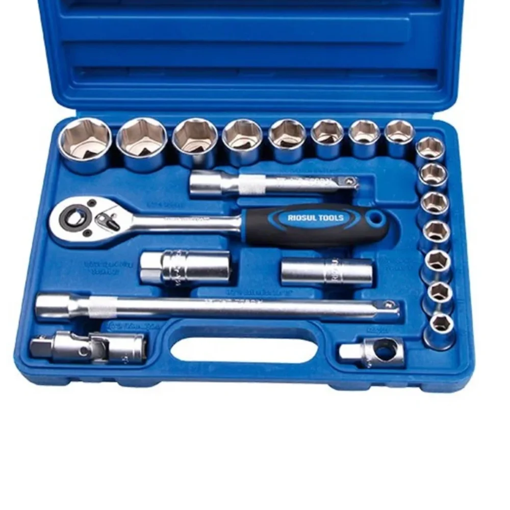Jogo de Soquetes encaixe de 1/2 com 22 Peças Riosul Tools