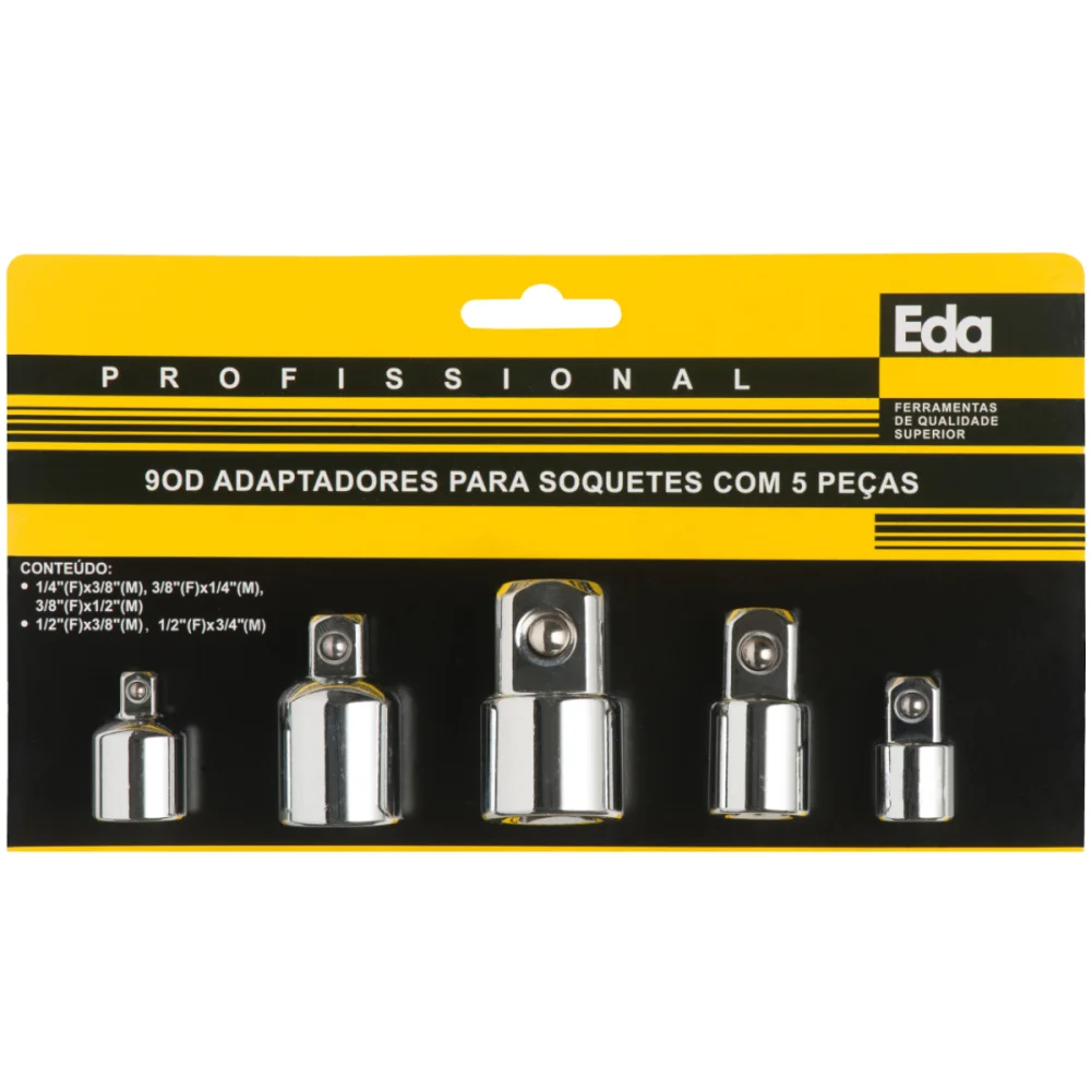 Jogo de adaptadores para soquetes com 05 peças 9OD Eda