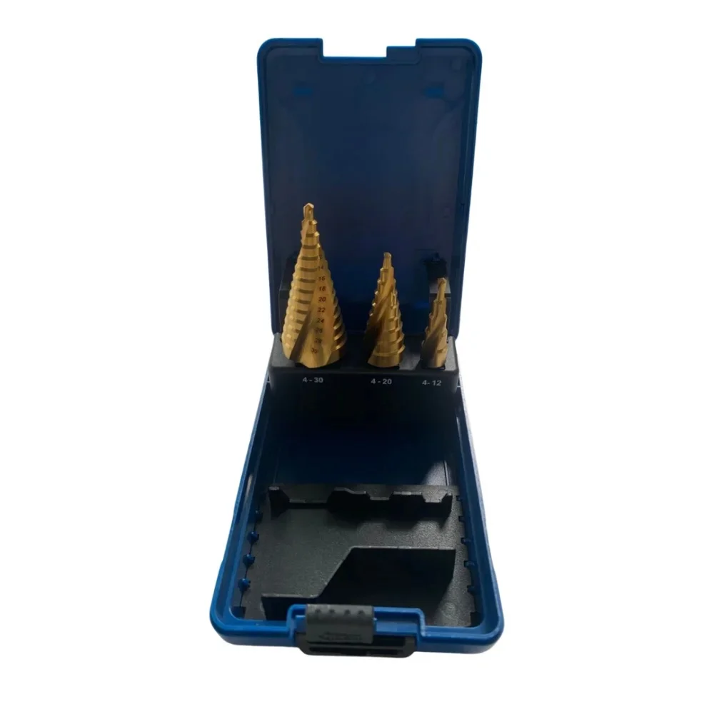 Kit 03 Brocas Escalonadas Em Aço Rápido Tin 4x12/20/30 Com Cobalto Wtools