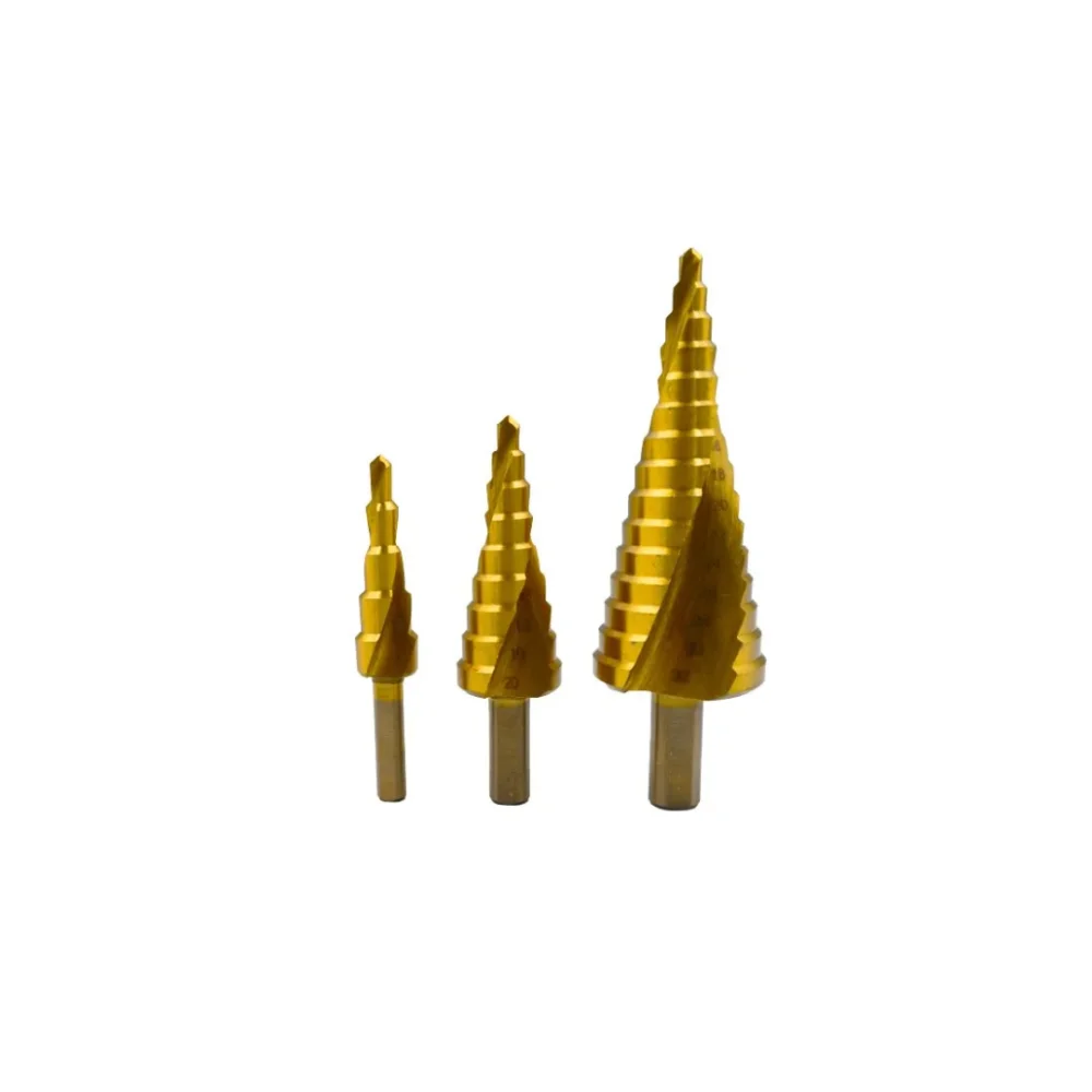 Kit 03 brocas escalonadas em aço rápido tin 4x12/20/30 Wtools