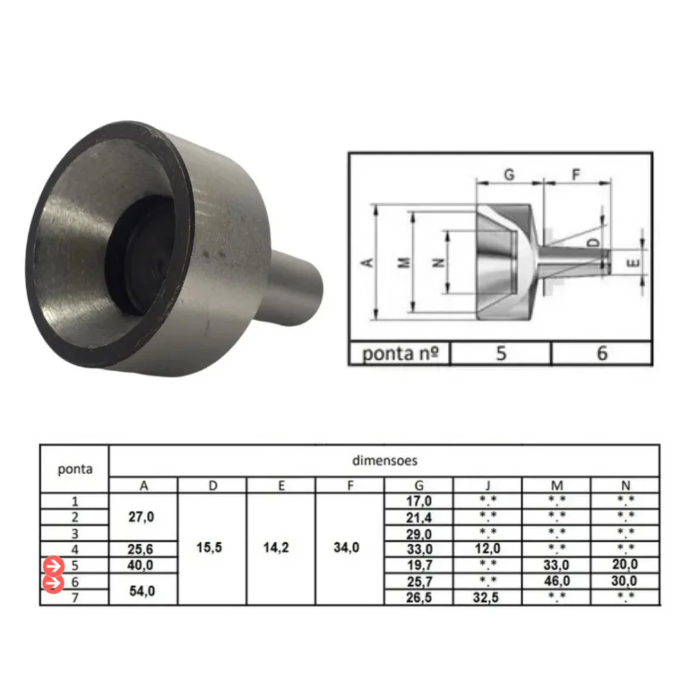 Kit Pontas Rotativas Super Cone Morse 4 Intercambiável Wtools