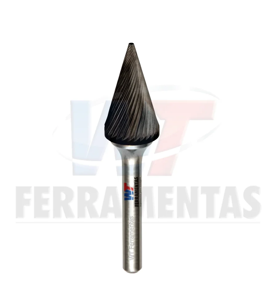 Lima Rotativa Metal Duro Cônica 12mm Corte Duplo Wtools Carbide