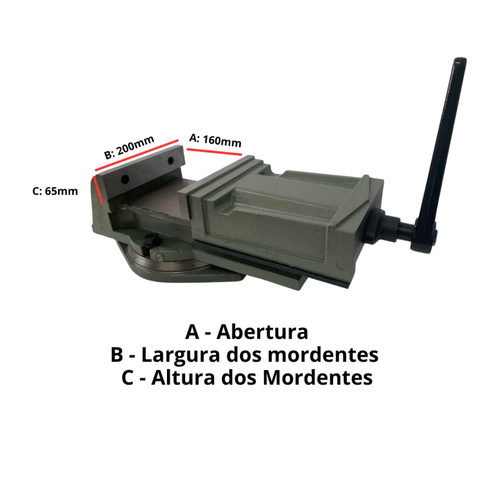 Morsa Mecânica Com Base Giratória Abertura de 160mm Wtools