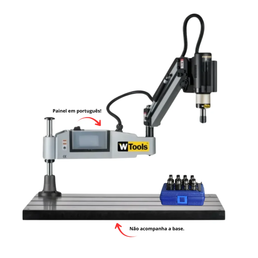 Rosqueadeira Elétrica M3 à M16 600W Braço Articulado 1000mm Wtools Rosqueadeira Elétrica M3 à M16 600W Braço Articulado 1000mm Wtools