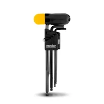 JOGO DE CHAVES HEXAGONAIS (ALLEN) ABAULADAS LONGAS 1,5MM A 10MM 10PÇS