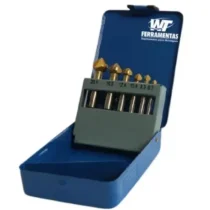 Jogo de escareador 90 graus em aço rápido com cobertura tin 06 peças Wtools