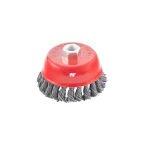 ESCOVA DE AÇO TRANÇADO TIPO COPO COM ROSCA 60MM X M14