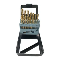 Jogo de brocas paralelas em aço rápido 1 à 13mm 25 peças Kingfer Jogo de brocas paralelas em aço rápido 1 à 13mm 25 peças Kingfer