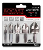 ESCAREADOR HSS 1/4 A 3/4 - JOGO COM 5 PEÇAS