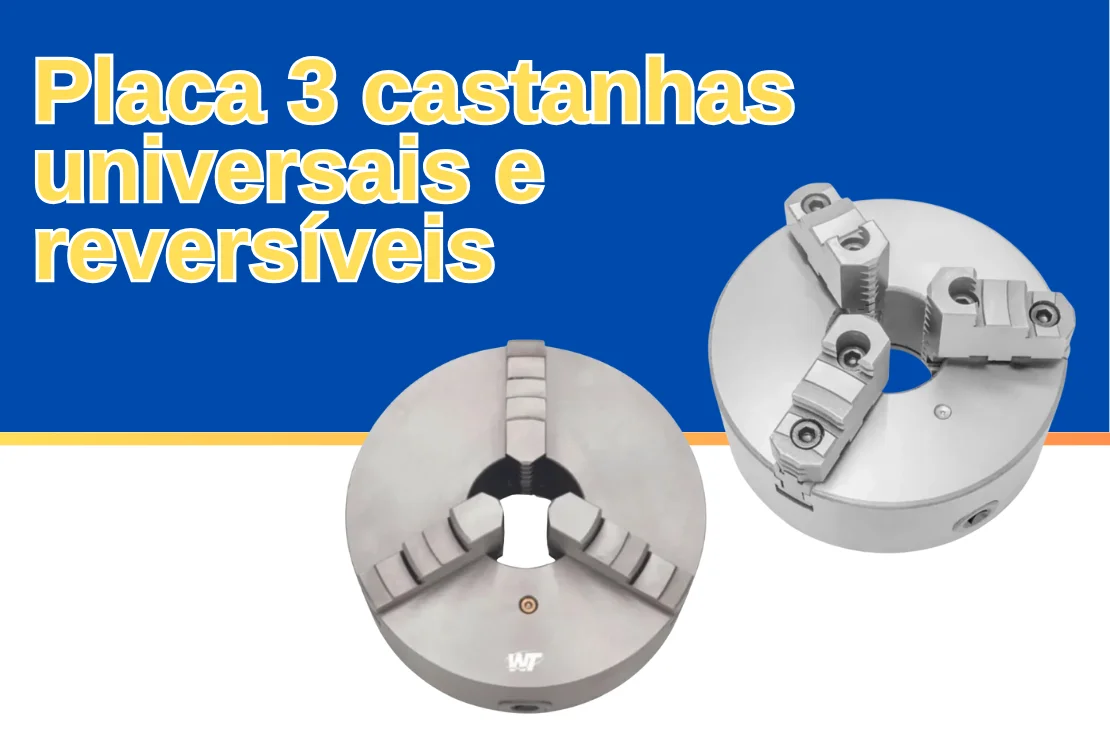 Placa universal 3 castanhas universais x reversíveis
